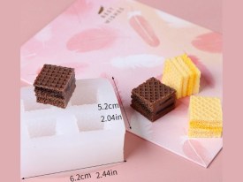 Molde silicona 4 obleas cuadradas